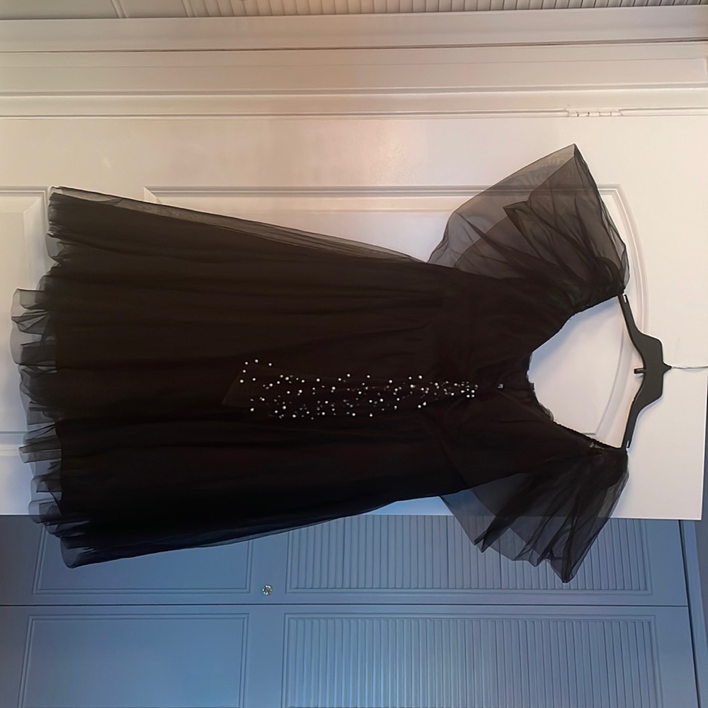 Mesh multi layer off the shoulder holiday dress a-line